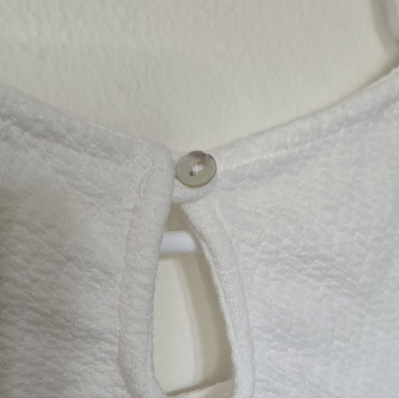 Green Envelope LA White Tencel Tie Front Casual Summer Top Size L - Picture 3 of 5